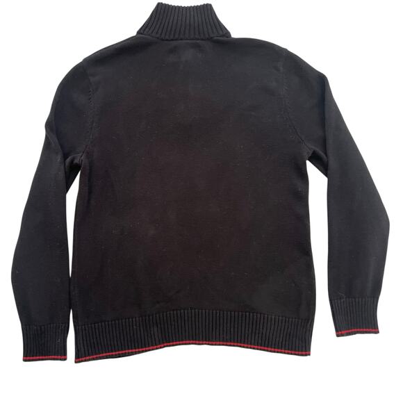 Eddie Bauer Men’s Fair Isle Half Zip Sweater Black Red Gray Cotton M - Picture 3 of 8